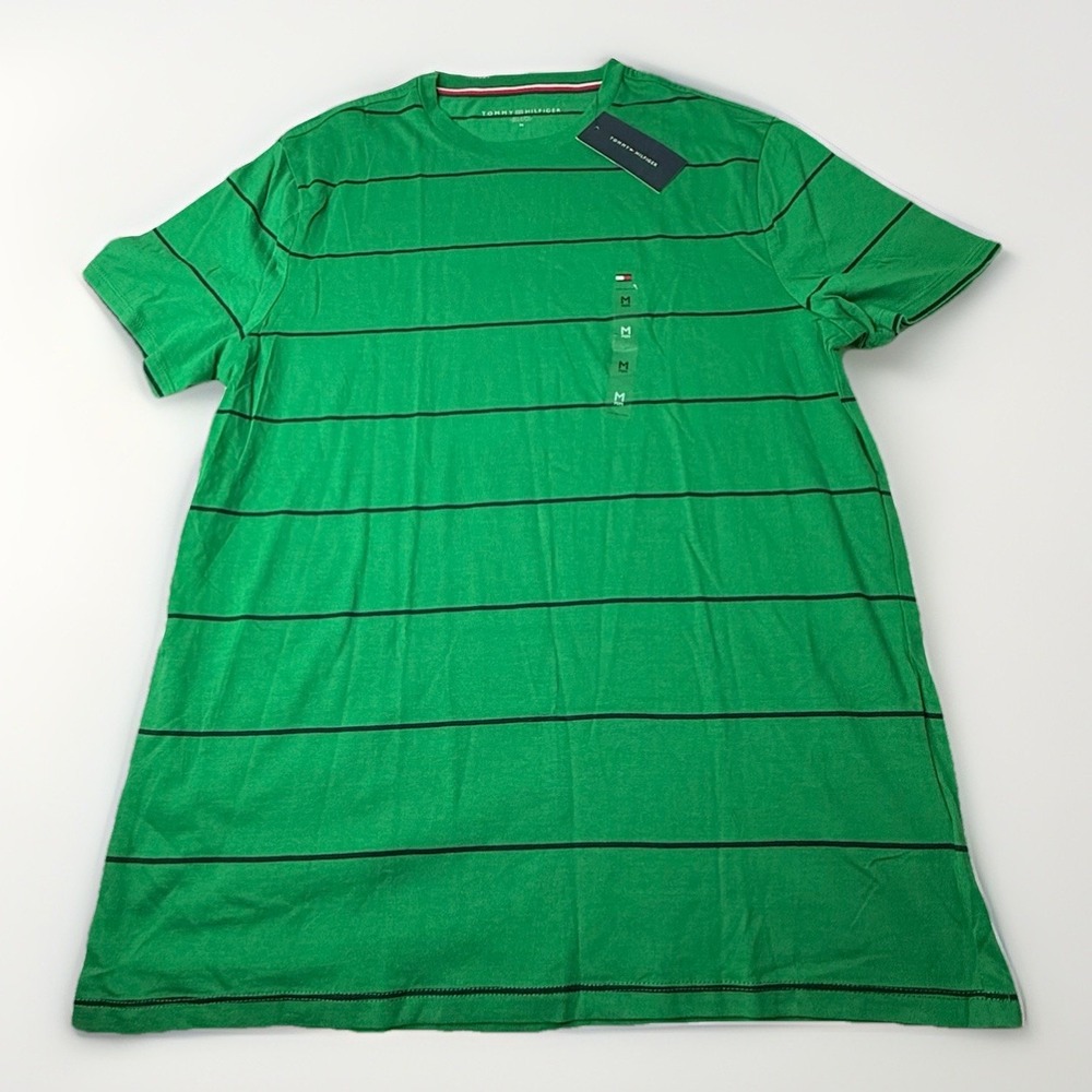 NWT Tommy Hilfiger Men's Thin Stripe Short Sleeve Crew Neck T-Shirt Tee‎ Sz M